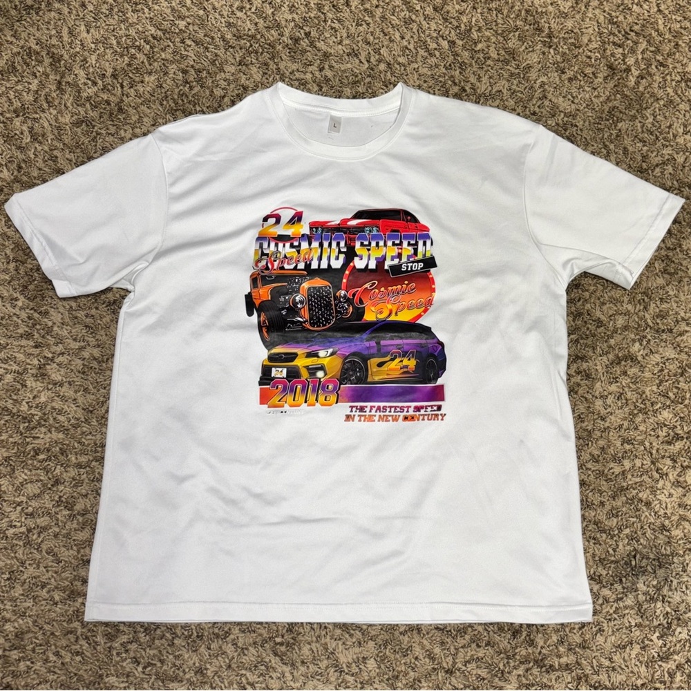 white Nascar Men's graphic tee